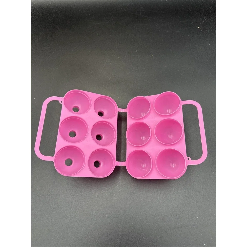 Jello Easter Pink Decorative Smooth Inside- 6 Egg Molds Jiggler